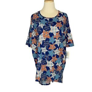 Lularoe  Blue Red White Americana Stars Tunic Shirt XS